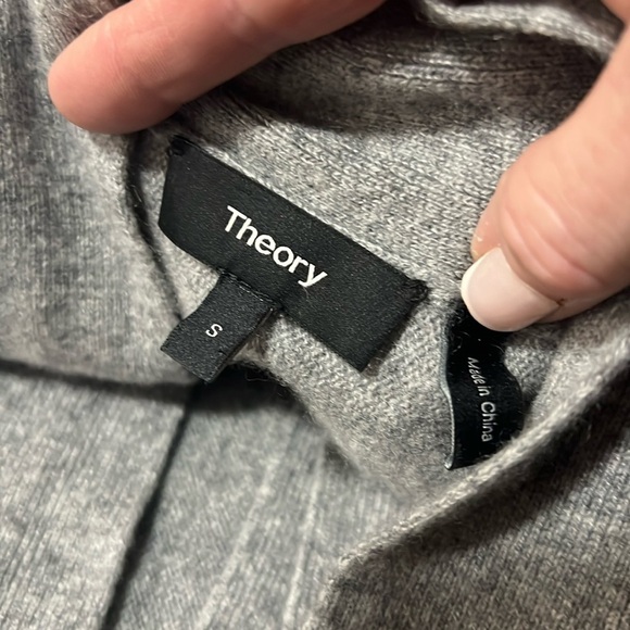 Theory Gray Cashmere Martella Open Front Cardigan Size Small - Picture 9 of 11